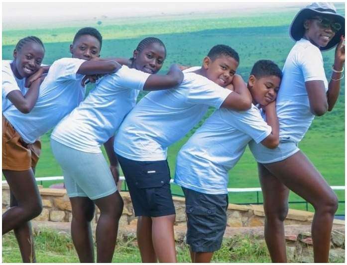 Akothee with her five children